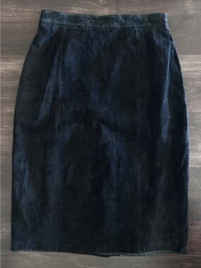 Vintage Bagatelle Black Suede Skirt